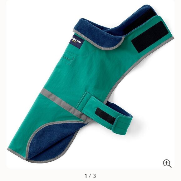 Land’s End Dog solid squall jacket olive green or royal cobalt color block Var - Picture 1 of 6